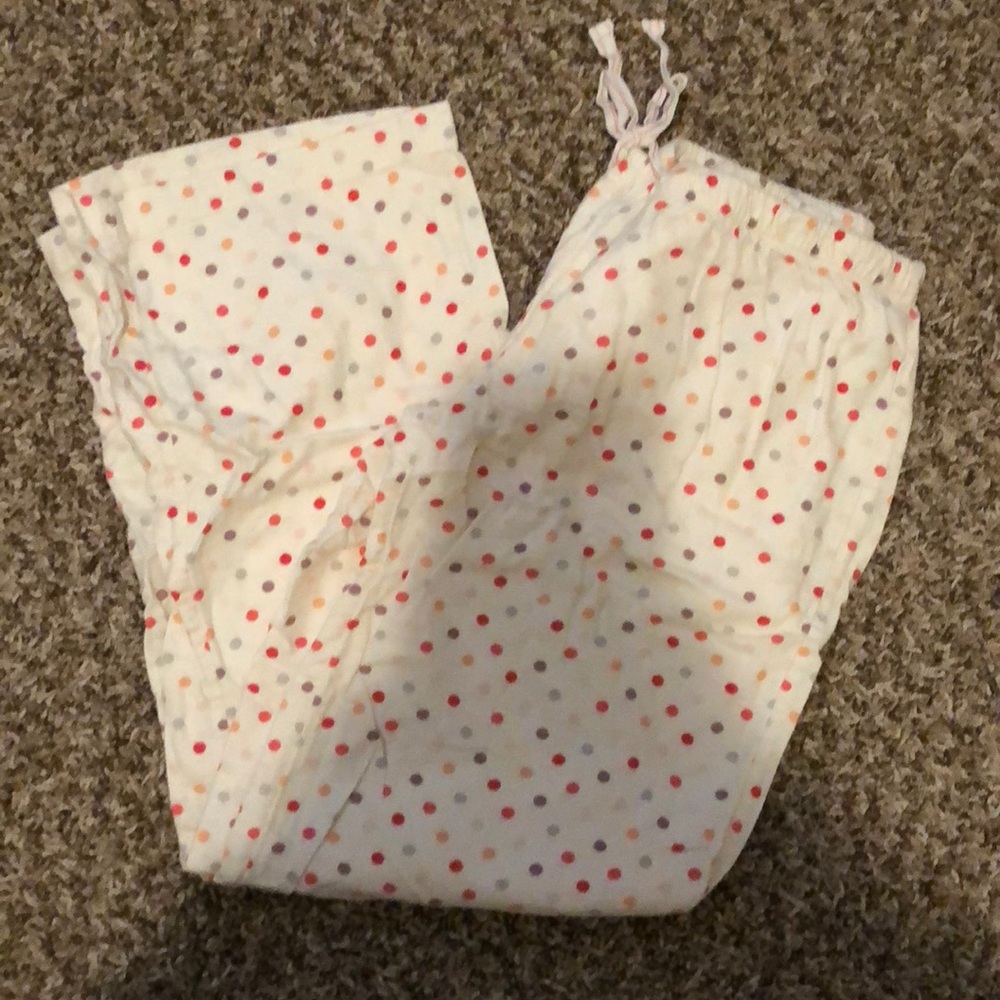 Polka dot fleece pajama pants